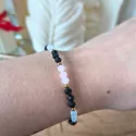 Bransoletka Turmalin Opal Kwarc Różowy talizman amulet ochrona kreatywność miłość